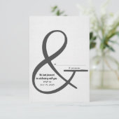 RSVP trouwampersand-teken op zacht zilver Kaartje (Staand voorkant)