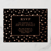 RSVP Trouwantwoord Kaart Modern Bloemen Zwart (Voorkant)