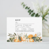 RSVP Trouwbloemen Sinaasappels Fruitbloemen Kaart (Staand voorkant)