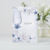 RSVP Trouwbloesems Roos Bloemen Blauw Zilver (Staand voorkant)