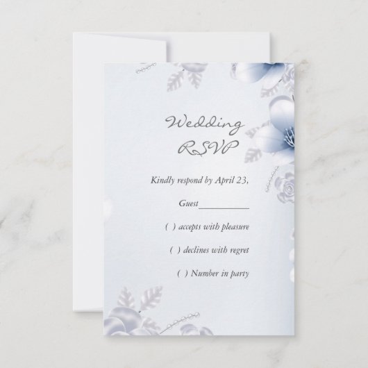 RSVP Trouwbloesems Roos Bloemen Blauw Zilver (Achterkant)