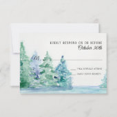 RSVP Trouwdag Blauwe Meer met Bergdennen Kaart (Voorkant)