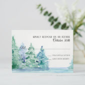 RSVP Trouwdag Blauwe Meer met Bergdennen Kaart (Staand voorkant)
