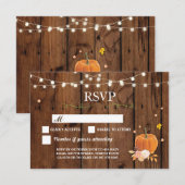 RSVP Trouwfeest Roestig Houten Pompoen Reactiekaar Kaart (Voorkant / Achterkant)