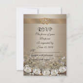 RSVP trouwkaart diamanten en satijn (Voorkant)