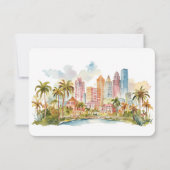 RSVP Trouwkaart Inleg Miami Beach Kaart (Achterkant)