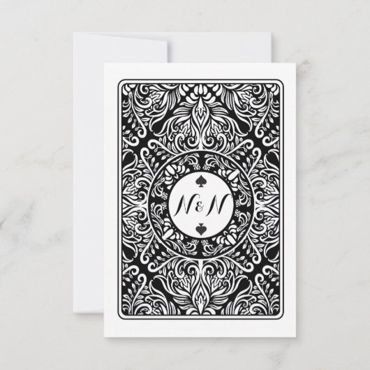 RSVP Trouwkaart K  Q Aas Schoppen Uitnodigingen (Achterkant)