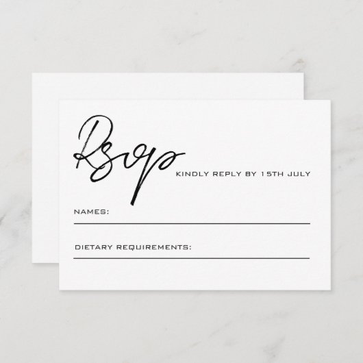 Rsvp trouwkaart met achterzijde QR code Notitiekaartje (Voorkant / Achterkant)