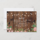 RSVP Trouwkaart Rustieke Hout Bloemkaarten Uitnodi Kaart (Voorkant)