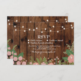 RSVP Trouwkaart Rustieke Houten Bloemkaarten Uitno Kaart