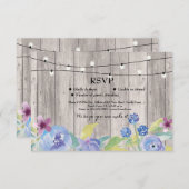 RSVP Trouwkaart Rustieke Houten Bloemkaarten Uitno Kaart (Voorkant / Achterkant)