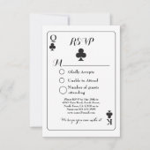 RSVP Trouwkaart Speelkaart Klaver Vrouw Heer Aas Kaart (Voorkant)