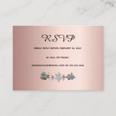 RSVP-trouwkaart succulente bloemen roos goud Informatiekaartje (Voorkant)