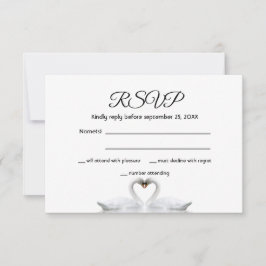 RSVP trouwkaart witte zwenkaar elegant Kaartje