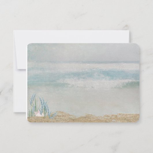 RSVP-trouwzeester op het strand Kaart (Achterkant)