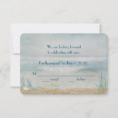 RSVP-trouwzeester op het strand Kaart (Voorkant)