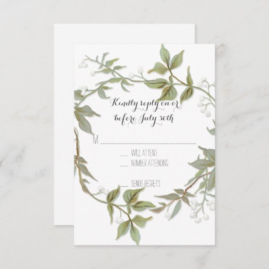 RSVP Tuin Foliage Laurel Krans Rustieke Bruiloft (Voorkant / Achterkant)