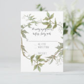 RSVP Tuin Foliage Laurel Krans Rustieke Bruiloft Kaartje (Staand voorkant)