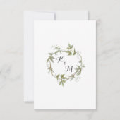 RSVP Tuin Foliage Laurel Krans Rustieke Bruiloft Kaartje (Achterkant)