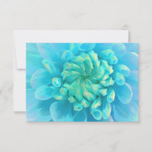 RSVP Turquoise Blauwe Dahlia Bloem in Waterverf