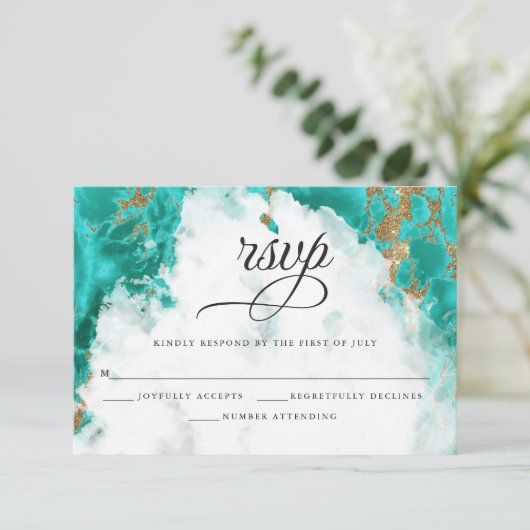 RSVP | Turquoise Waterverf Geode Barefoot Bride™ (Staand voorkant)