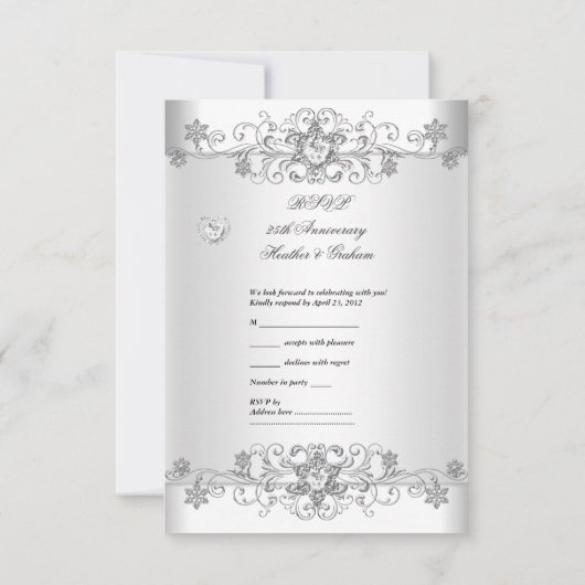 RSVP Turquoise Zilver Witte Diamanten Harten (Achterkant)