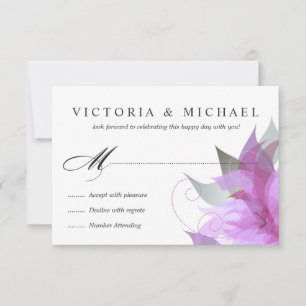 RSVP Tweezijdige Orchidee Paarse Bloemen Kaartje