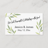 RSVP Typografie Groen gebladerte Trouwinzetstuk Ka Informatiekaartje (Achterkant)