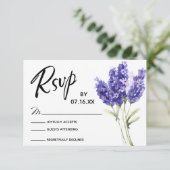 RSVP Typografie, Lavendel Waterverf Flowers (Staand voorkant)