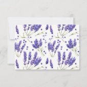 RSVP Typografie, Lavendel Waterverf Flowers Kaartje (Achterkant)