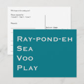 RSVP, uitgesproken Uitnodiging Briefkaart (Voorkant / Achterkant)