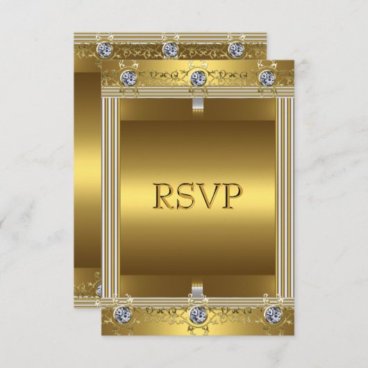 RSVP Uitnodiging 60ste Verjaardag Party Gold (Voorkant / Achterkant)