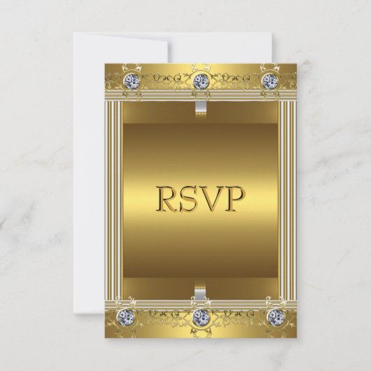 RSVP uitnodiging 60ste verjaardagsfeest Goud (Voorkant)
