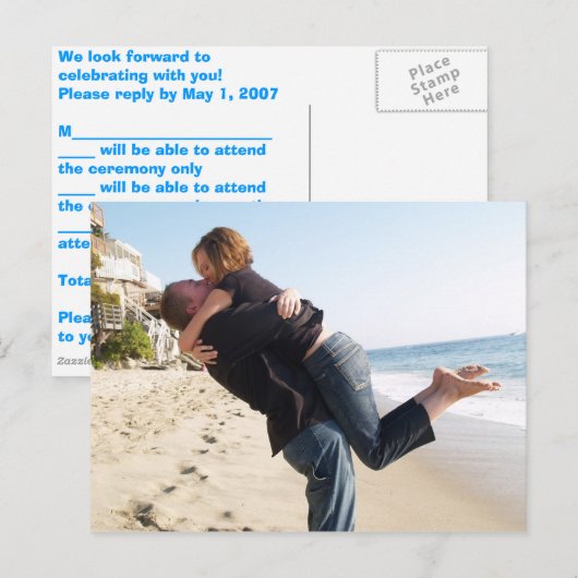 RSVP UITNODIGING BRIEFKAART (Voorkant / Achterkant)