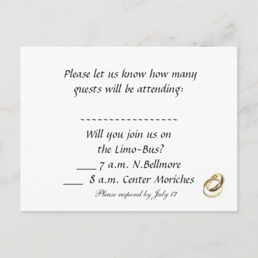 rsvp uitnodiging briefkaart (Voorkant)