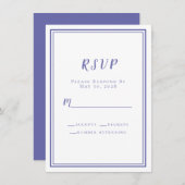 RSVP Uitnodiging Kaarten Periwinkle Blue Chic Wedd (Voorkant / Achterkant)