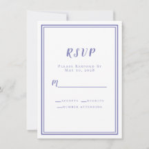 RSVP Uitnodiging Kaarten Periwinkle Blue Chic Wedd
