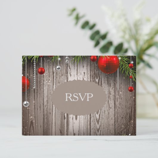 RSVP Uitnodiging voor kerstbruiloft (Staand voorkant)