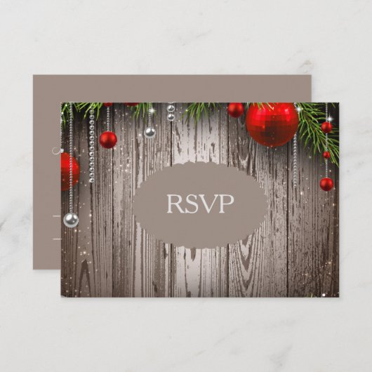 RSVP Uitnodiging voor kerstbruiloft (Voorkant / Achterkant)