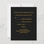 RSVP Uitnodiging Zwart Goud Dier Luipaard (Achterkant)