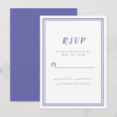RSVP Uitnodigingskaarten Periwinkle Blauw Chic Bru (Voorkant / Achterkant)