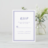 RSVP Uitnodigingskaarten Periwinkle Blauw Chic Bru (Staand voorkant)