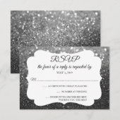 RSVP Uw dag Glitter Fab Black Silver (Voorkant / Achterkant)