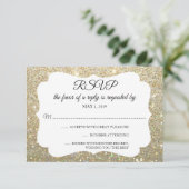 RSVP Uw Dag Glitter Fab Gold Kaartje (Staand voorkant)
