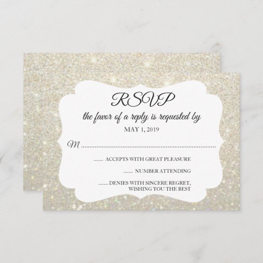 RSVP Uw Dag Glitter Fab White Gold (Voorkant / Achterkant)