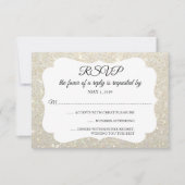 RSVP Uw Dag Glitter Fab White Gold Kaartje (Voorkant)