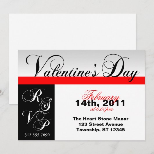 RSVP Valentijnsdag-uitnodigingen Kaart (Voorkant / Achterkant)