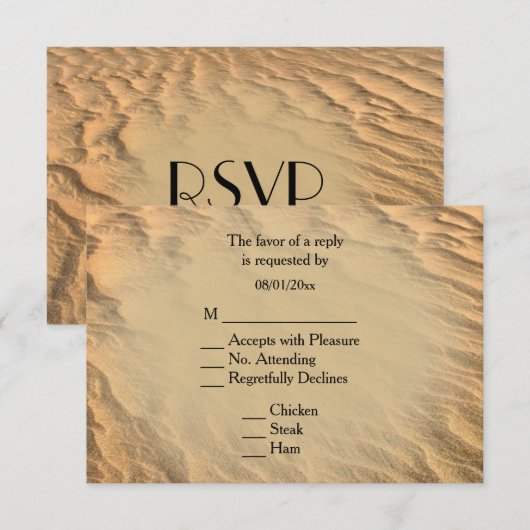 RSVP van bestemming met menukeuze (Voorkant / Achterkant)