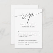 RSVP van bruiloft, maaltijdopties Informatiekaartje (Voorkant / Achterkant)