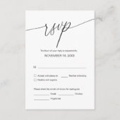 RSVP van bruiloft, maaltijdopties Informatiekaartje (Voorkant)